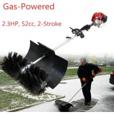 ZHFEISY 2.3HP 52cc 2 Stroke  Power Sweeper Sweeping Machine Handheld Broom Sweeper oline Engine Power Broom Brush Clear w/Air Cooled Motor for Driveway Turf Grass Snow