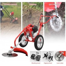 Robbey Walk-Behind Lawn Mowers 1.75kw Weed Trimmer Multi-Function Low Fuel Consumption Grass Trimmers for Patio Lawn Garden