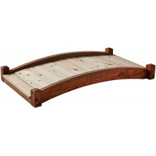 SamsGazebos Zen Japanese Style Wood Garden Bridges, 4', Brown
