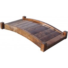 SamsGazebos Zen Japanese Style Wood Garden Bridges, 4', Brown