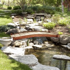 SamsGazebos Zen Japanese Style Wood Garden Bridges, 4', Brown