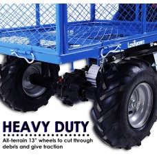 Landworks Utility Cart Hand Truck Power Wagon Super Duty Electric 48V DC 500W AGM Battery 500LBS & 1000LBS+ Load/Hauling Cap Wheelbarrow Barrel Dump w/All Purpose Modular Cargo Bed