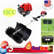MONIPA Handheld Sweeper, 52cc  Power Sweeping Broom, 1-Cylinder 2-Stroke Walk Behind Sweeper, Cleaning Driveway Turf Lawns Artificial Grass Power Brush Lawn Sweeper Cleaner Tools