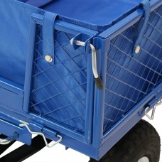 Sunnydaze Utility Steel Dump Garden Cart with Liner Set, Outdoor Lawn Wagon with Removable Sides, Heavy-Duty 660 Pound Capacity, Blue