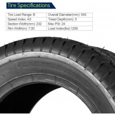 MaxAuto 22x9.5-12 22x9.5x12 Turf Tires for Lawn & Garden Mower 4 Ply, Set of 2