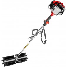 XtremepowerUS 42.7CC Walk Behind Handheld  Powered Sweeper Broom Concrete Driveway Cleaning Sweep Driveway Lawn Snow EPA