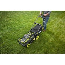 Ryobi 20 in. 40-Volt Brushless Lithium-Ion Cordless Battery Walk Behind Push Lawn Mower 5.0 Ah Battery and Charger Included