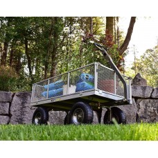 Gorilla Carts GOR1001-COM Heavy-Duty Steel Utility Cart with Removable Sides, 1000-lbs. Capacity, Gray