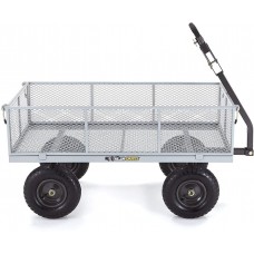 Gorilla Carts GOR1001-COM Heavy-Duty Steel Utility Cart with Removable Sides, 1000-lbs. Capacity, Gray