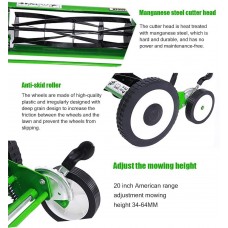 Push Lawn Mower,20-Inch Manual Reel Mower With Grass Catcher