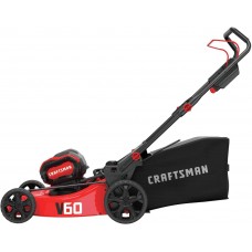 CRAFTSMAN V60 3-in-1 Cordless Lawn Mower, 21-Inch (CMCMW260P1),Red