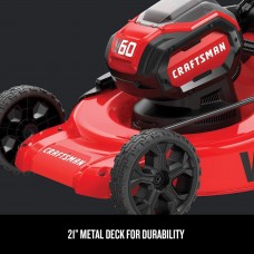 CRAFTSMAN V60 3-in-1 Cordless Lawn Mower, 21-Inch (CMCMW260P1),Red