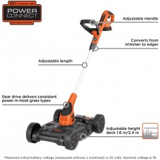 BLACK+DECKER 3-in-1 Lawn Mower, String Trimmer and Edger, 12-Inch  (MTC220)