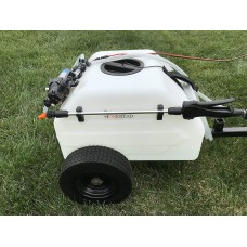 Homestead SL6-46-012Q-HS 12 Gallon Pull & Tow Boom Broadcast Trailer Sprayer – Everflo 1.1GPM, White
