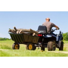 Polar Trailer 9542 LG10 Lawn and Garden Trailer, 69 x 37 x 28-Inch 900 Lbs Load Capacity 10 Cubic Feet with 13 Cubic Feet Heaping Tub Quick Release Tipper Latch Tilt-and-Swivel Dumping for Hauling and Utility, Black