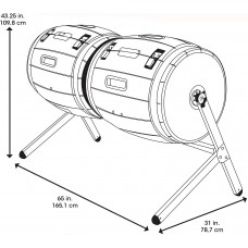 LIFETIME 60309 Outdoor Double Bin Rotating Composter, 100-Gallon, Brown