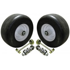 proven part 2 Pack 13x5x6 White No Flat Front Solid Tire Puncture Proof for Most Exmark and Toro mowers Includes Bearings Axle Bolt and Dust Covers Replace 109-126 - 103-351 - 126-5360 - 103-3786