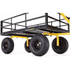 Gorilla Carts GOR1400-COM Heavy-Duty Steel Utility Cart with Removable Sides and 15