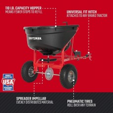 CRAFTSMAN CMXGZBF7124571 110-lb Tow Broadcast Spreader, Black