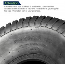 MaxAuto 20x8-8 20x8.00-8 20x8x8 Lawn Mower Tires,4PR, Set of 4