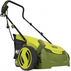 Sun Joe AJ801E 13 in. 12 Amp Electric Scarifier + Lawn Dethatcher w/Collection Bag, Green