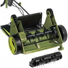 Sun Joe AJ801E 13 in. 12 Amp Electric Scarifier + Lawn Dethatcher w/Collection Bag, Green