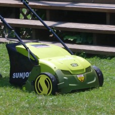 Sun Joe AJ801E 13 in. 12 Amp Electric Scarifier + Lawn Dethatcher w/Collection Bag, Green