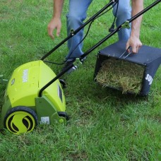Sun Joe AJ801E 13 in. 12 Amp Electric Scarifier + Lawn Dethatcher w/Collection Bag, Green
