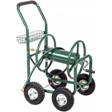 Heavy Duty Garden Water Hose Reel Cart Outdoor Yard Planting W/Basket 50