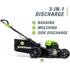 Greenworks MO40L2512 Electric Brushless Lawn Mower, 21-Inch