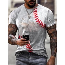 Gray Pullover Short Sleeve Printed Tee For Men